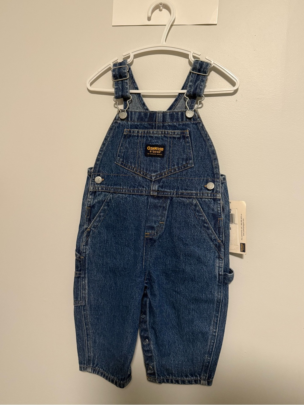 VINTAGE NWT OshKosh B'gosh Navy Blue Denim Kids Overalls